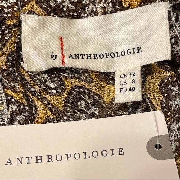 ANTHROPOLOGIE Bardot Blouse in Yellow Multi - Picture 8 of 12